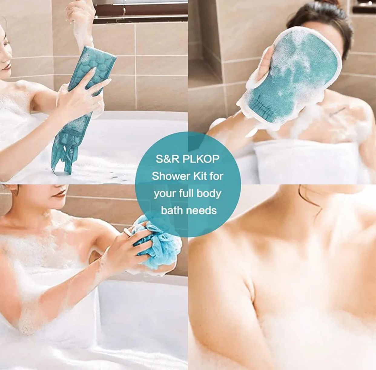 3 in 1 Bath Belt -Scrubber -Explote Gloves Set alionlinestore.pk