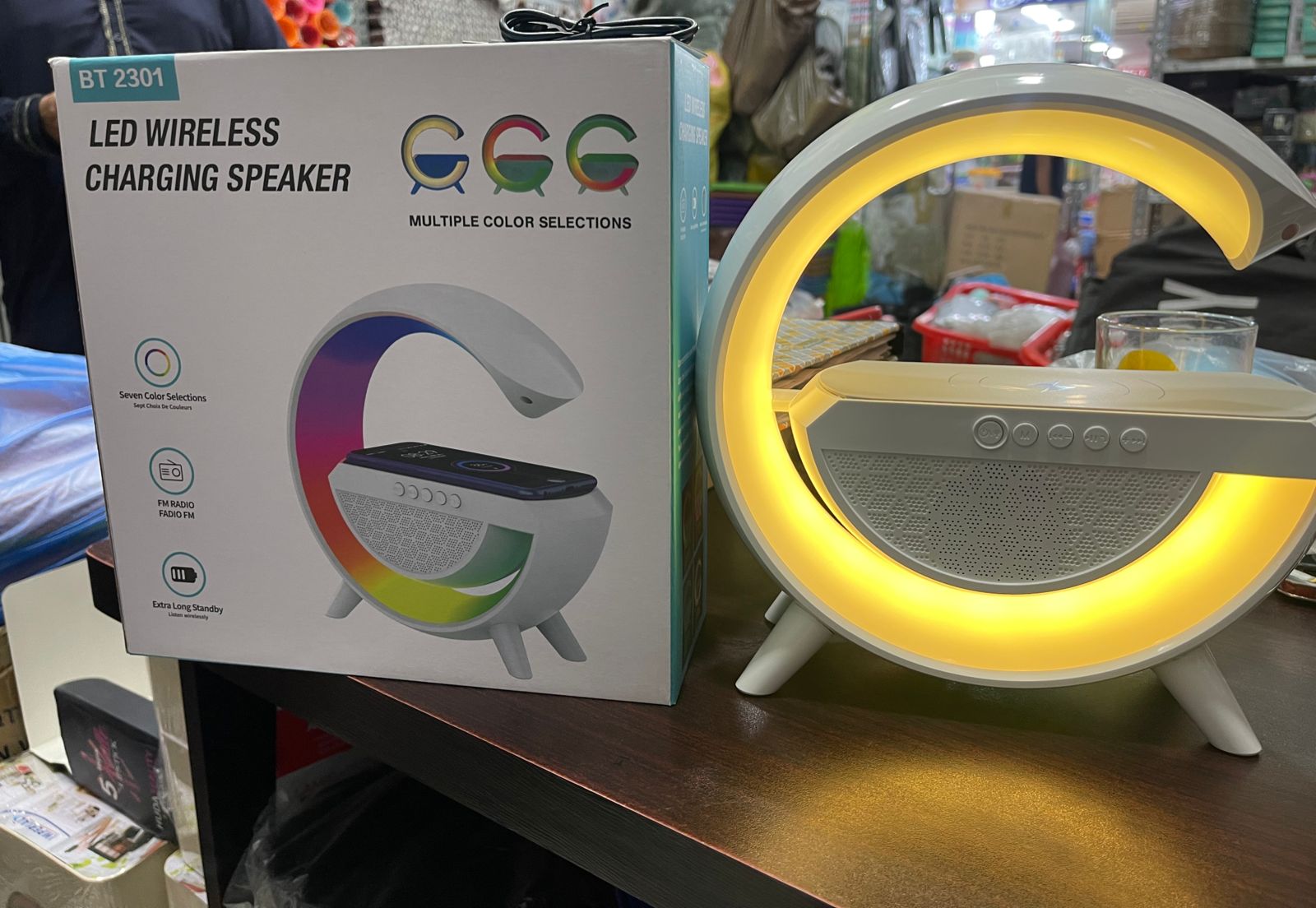 G Speaker LED Wireless Chargeable With 7 Colour Selection Music alionlinestore.pk