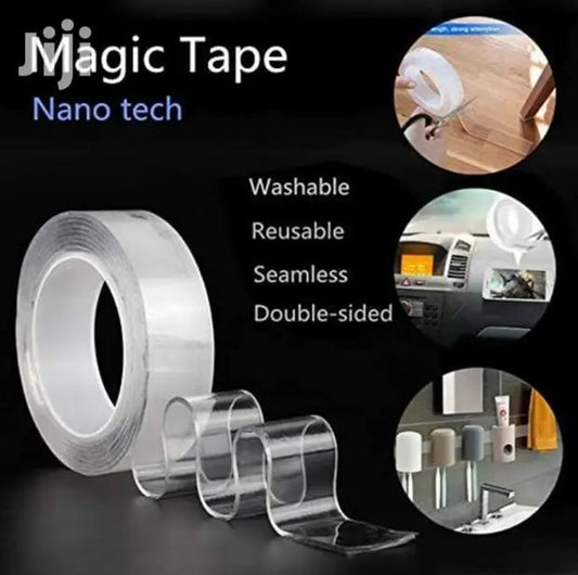Nano PU Gel Double-Sided Traceless Transparent Adhesive Tape (24mm By 5 Meter) alionlinestore.pk