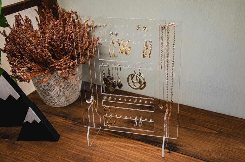 Jewellery Stand | Necklaces and earrings organizer | Clear Acrylic earring organizer | Jewelry Display | Bracelet organizer alionlinestore.pk