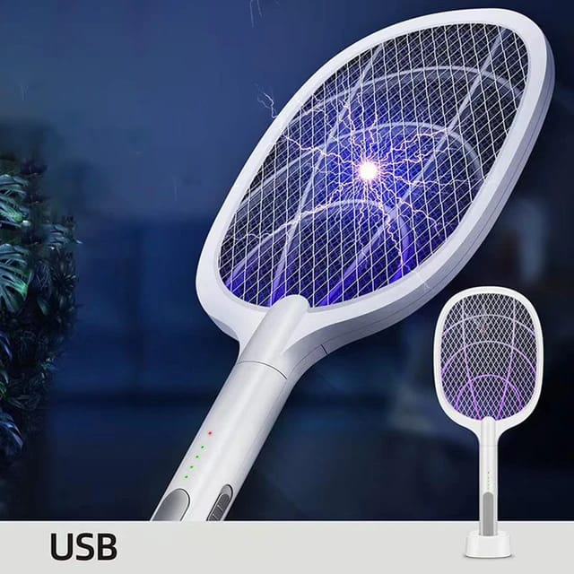 Electric Fly Mosquito Racket Bug Zapper Racket Insects Killer Rechargeable Mosquito Swatter Kill Fly Bug for Home alionlinestore.pk
