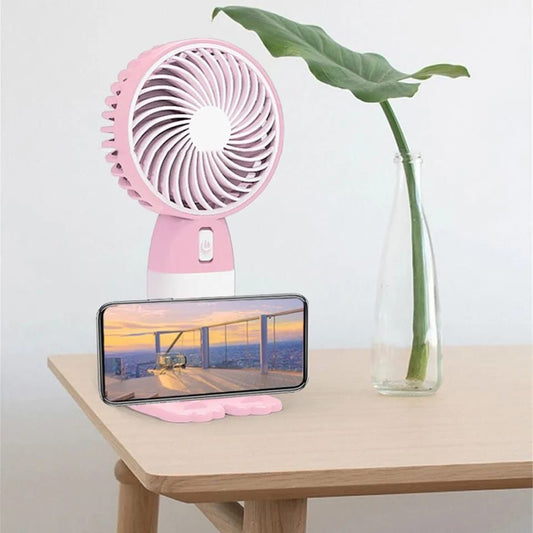 Rechargeable New Mini Fan With Mobile Stand Hd004 alionlinestore.pk