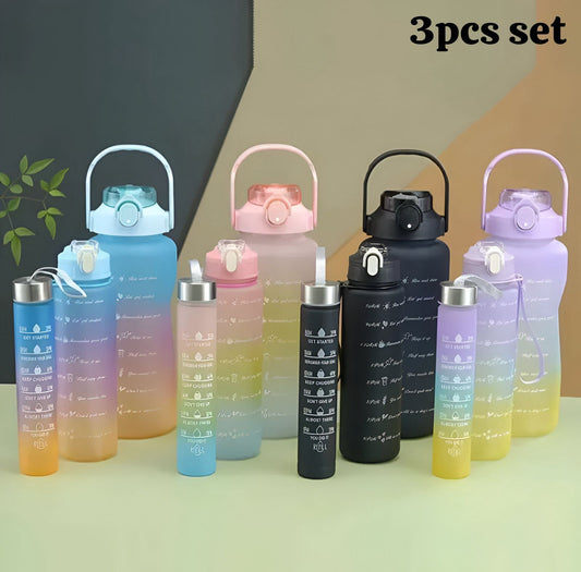 3pcs/Set 2000m/900ml/300ml Water Bottle, Portable Gradient Sport Bottle alionlinestore.pk