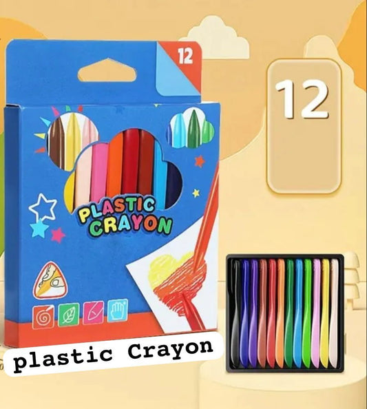 Plastic Crayon Colours With Box (Pack of 12) ALI ONLINE STORE