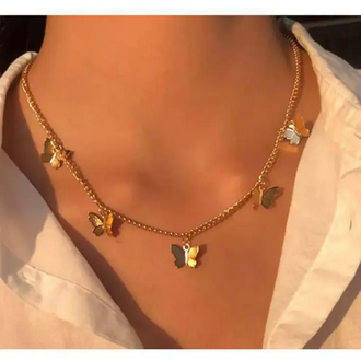 Gold Butterfly choker Necklace For Women alionlinestore.pk
