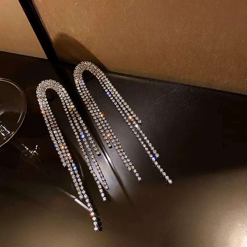 Fashion Long Tassel Crystal Drop Earrings for Women alionlinestore.pk