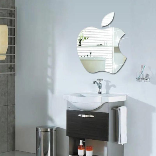 Apple Shape Mirror Wall Sticker alionlinestore.pk