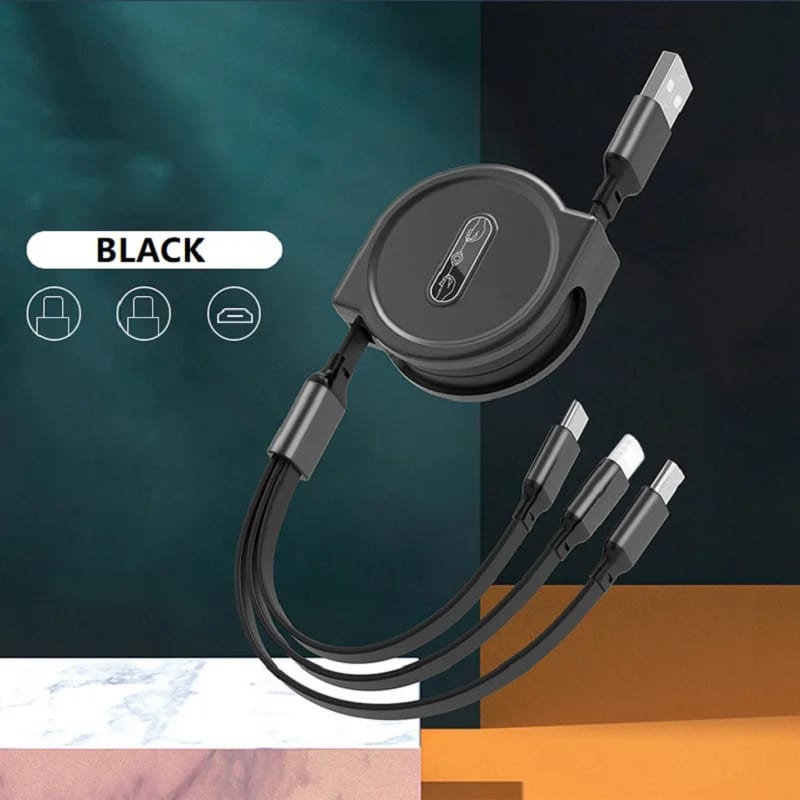 3 In 1 USB Charging Cable for iPhone Android Micro USB Type c alionlinestore.pk